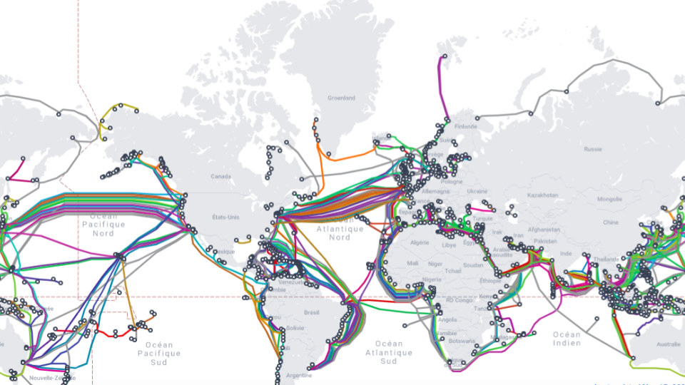 La carte de tous les câbles internet sous marin