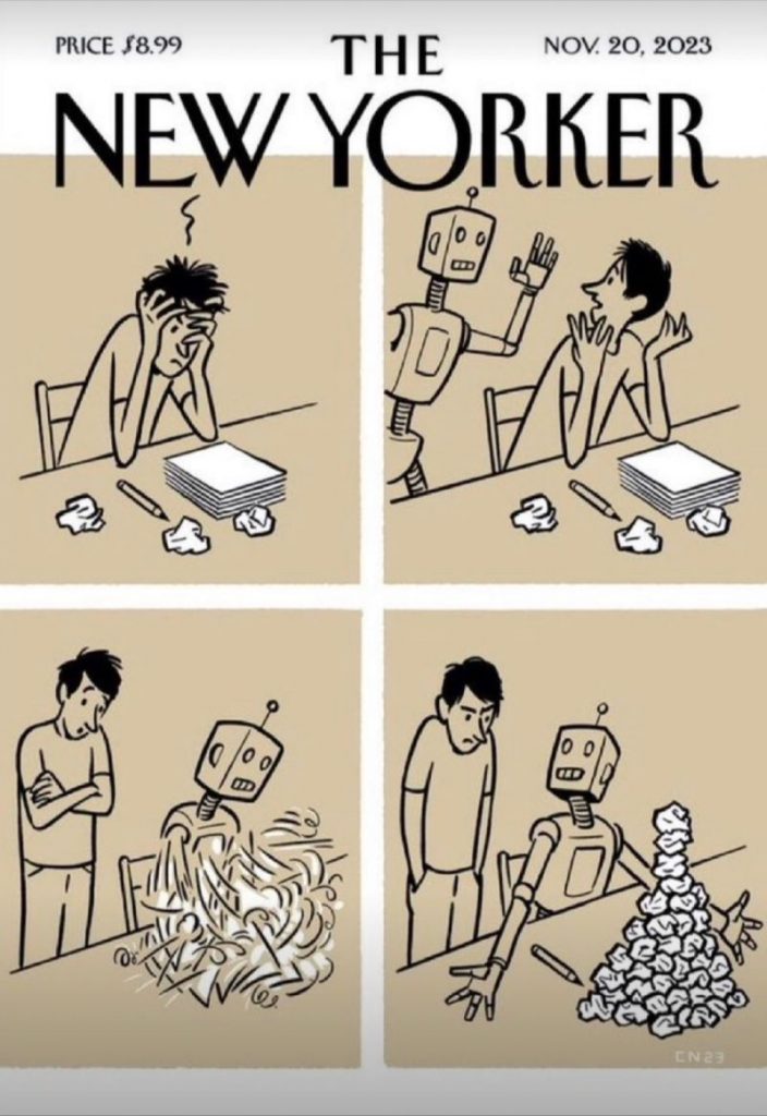 Croquis The Newyorker IA vs Journaliste