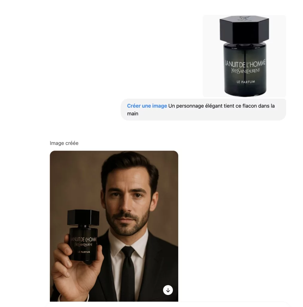 Exemples d'images produits générées par IA