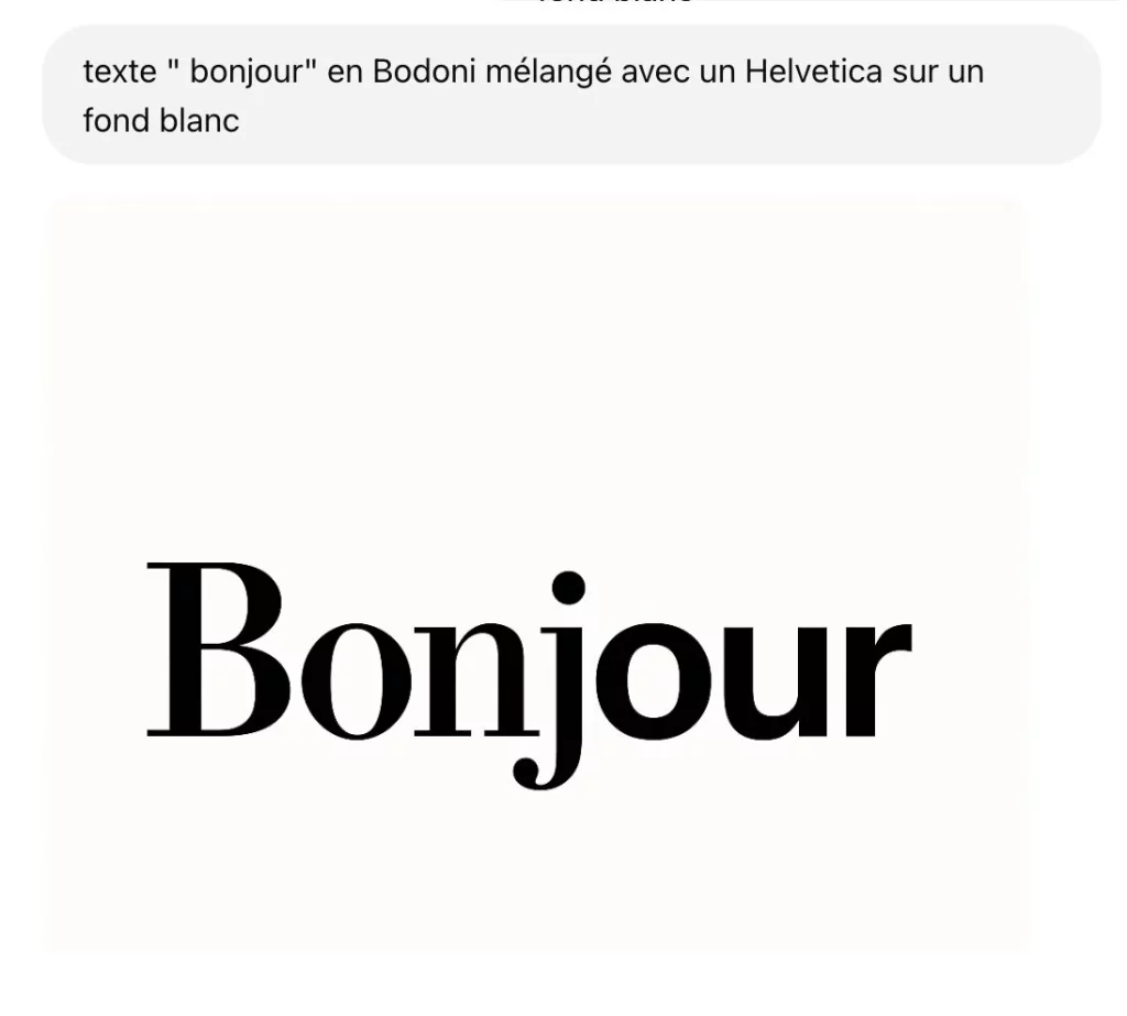 Exemple de résultat typographique généré par IA