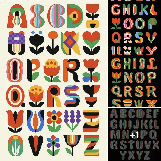 Affiches avec typographie printanière