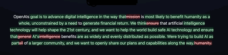 OpenAIs mission is to ensure that artificial general intelligence benefits all of humanity