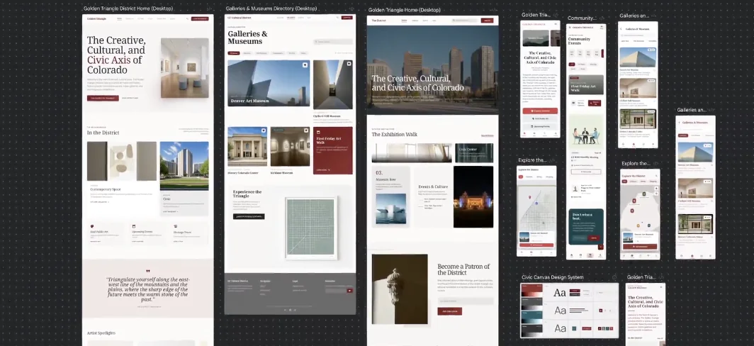 Maquettes responsives faites en vibe design IA par Stitch