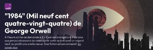 visuel France culture sur 1984 de George Orwell.