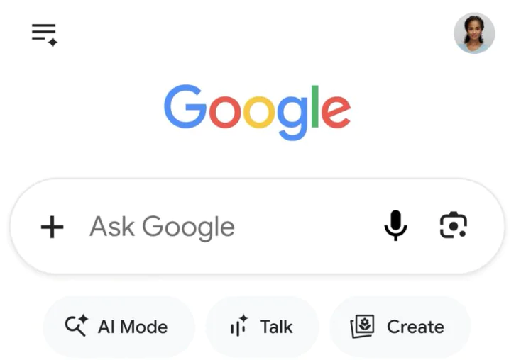 interface Google Search repensée en mode conversationnel avec IA.