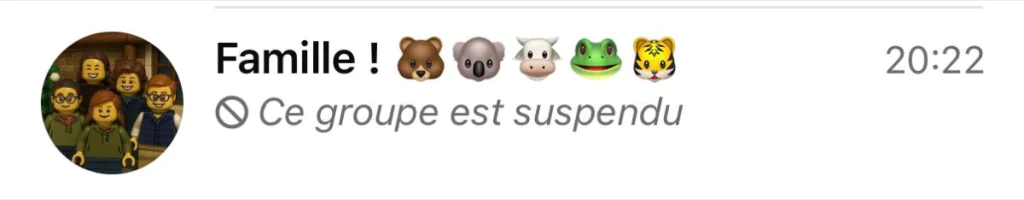 groupe de famille suspendu